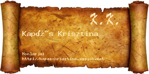 Kapás Krisztina névjegykártya