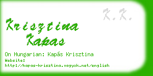 krisztina kapas business card