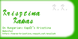 krisztina kapas business card